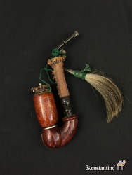 568-C. Pipa de madera y hueso, Alemania S. XX, 24 cms
