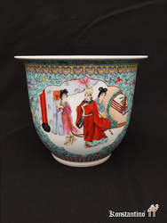 378-C. Jardinera de porcelana. China fin XIX prin XX, 23 x 27 cms