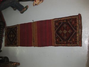 Alforja abierta con tecnicas de kilim y nudo. Kashgay mediados del XX. Irán. 2,17 x 0, 59. 4199.  Alfombras y Kilims