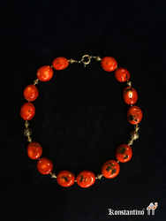 Collar de piedras de Coral con pendientes a juego
