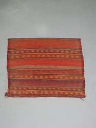 Soumak panel de Jorjin persa, viejo. 0, 58 x 0, 58. 16881.Alfombras y Kilims