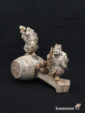 202-C Figura de pescadores, 31 x 38 cms, Japón 1ºs S XX