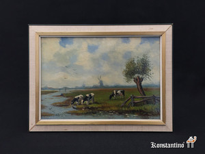 727-Pint Oleo/tela, "Byiauk H.J, Holanda S.XX, 35 x 26 (30 x 20)