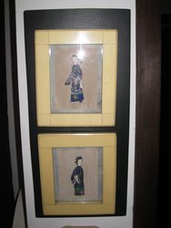 Pinturas chinas en miniatura. S XIX - XX. 15, 5 x 13, 3 cms C U. 341 - 340.  Antigüedades