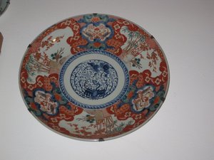 Plato de porcelana japonesa. Imari S XIX. 47 cms. 329. Antigüedades
