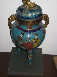 Jarrón con tapa.China fin S. XVIII, prin XIX. 34,5  cms. 1253. Antigüedades