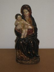 Virgen sentada con niño. Europa Siglos XVIII - XIX. 44 cms. 1204. Antigüedades