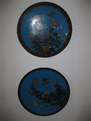 Platos cloissone chinos antigüos. 36 cms cada uno. 1721 - 1720. Antigüedades