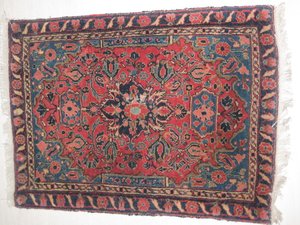 Alfombra Kermansah semiantigüa, Persia. 80 x 60 cms. 17587. Antigüedades