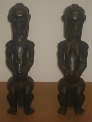Pareja Fan Bieyry , Gabón - Camerun ,46 cms  C.U. 1526 y 1527. Arte africano