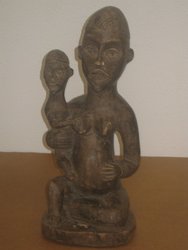 Maternidad Bakongo. R. D del Congo, Old. 0,43 x 0, 17. 1117. Arte africano