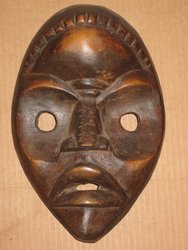 Máscara Dan masculina. Liberia. 0, 31 x 0, 20.  981. Arte africano