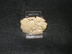 Amuleto Jade blanco. China Circa de 1900. 4, 5 cms - 1551- Coleccionables