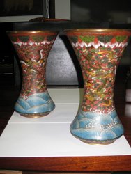 Pareja de jarrones cloissone. China S XIX. 581 - 582. Coleccionables