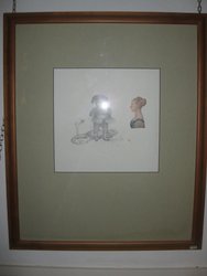 Titulo. Composición. Cuadro del pintor español Bejar. 0, 31 x 0, 31 13. Pintura y escultura