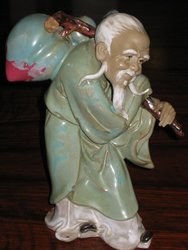Figura daoista de de Gotthei. Cerámica china S. XX. 22 cms. 1105. Regalo y decoración