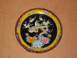 Plato decorado con pajaros. China. 19 cms. 760. Regalo y decoración