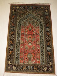 Ghoum de seda natural 100%. diseño de oración.Irán. 1,52 x 0, 79 - 9123. Alfombras y Kilims. VENDIDA