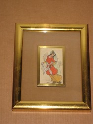 Miniatura india con marco 1ºs S. XX. 12, 5 x 7, 5 cms. 1095. Regalo y decoración