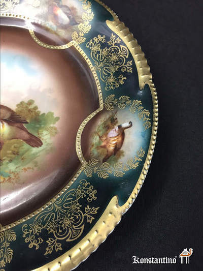 1154-C Plato de porcelana de la Royal Viena. Austria circa de 1900.39 cms