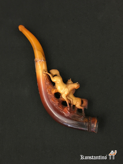 569-C Pipa cigarrillo de espuma de mar. Austria S. XIX. 19 cms. (VENDIDO)