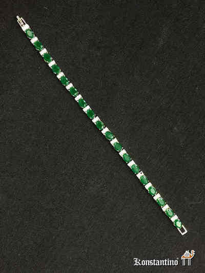 30984-H Pulsera Esmeraldas y circonitas (VENDIDA)