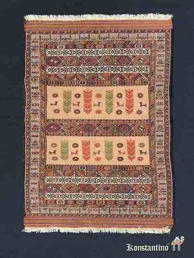 17654-Alf Kilim con técnicas mixtas, 162 x 090 cms