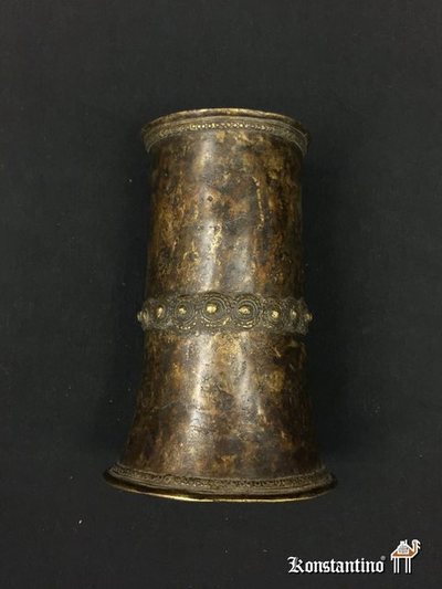 1316-Afr Brazalete en bronce antiguo, 18x11 cms