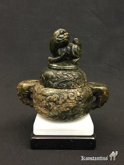 2180-C Jarrón Inciensario chino del S.XIX, 14 x 17 cms