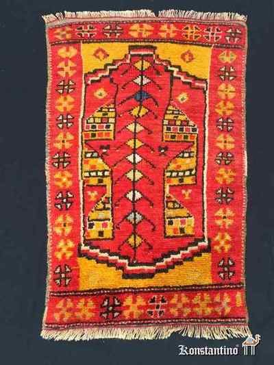 17354-Alf Alfombra Konia Yastik antigua. 84 x 57 cms. 