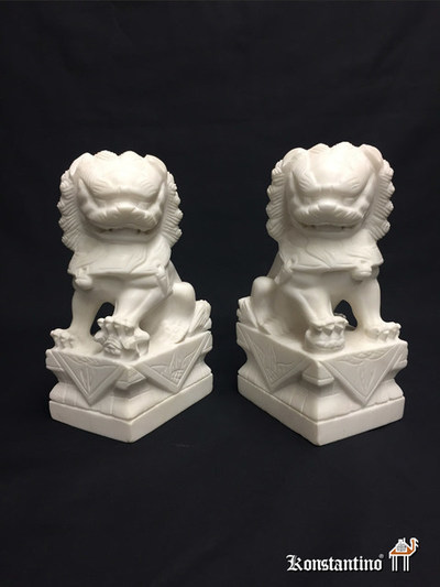 1593-94-C      021cms      Dragónes, sujetalibros en marmol.China 1ºs S. XX (pareja)