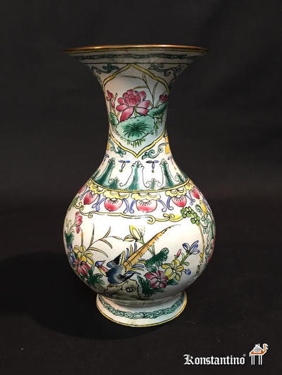 389-C  15x9   Jarrón cloissone. China s. XIX