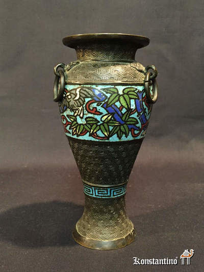 515-C18   Jarroncito Cloisonné arcaico (S.XIX China)
