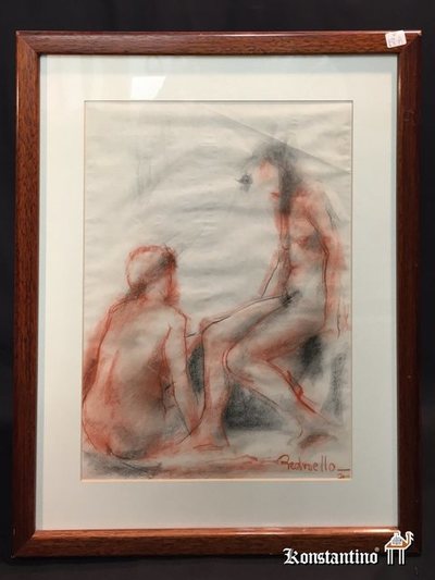 18-Pint-A  44x32   Sanguina de F. Redruello. Desnudo circa 1980