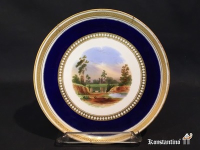 960-C     23 cms   Plato de porcelana de Bonechina, Royal Worcester Inglaterra s.XIX