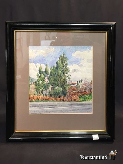 20-Pint-A  25x25   Paisaje del autor López Sala. Acuarela