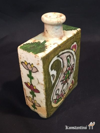 1384-C     17 cms   vaso persa antiguo de cerámica policromado. S XVII-XVIII