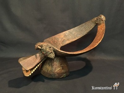 1063-Afri   50x24   Máscara antigua de uso ritual de la etnia Mama en la actual Nigeria