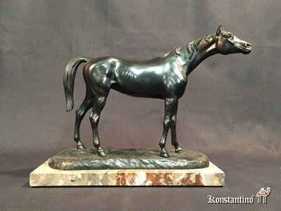 1280-C  20x22   Caballo en bronce, Autor pierre Jules Mene, París 1810-1879