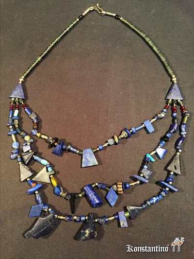 31104-H    Collares de piedras de lapislazuli grandes y finos