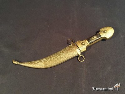 566-C  28 cms   Daga antigua con funda del norte de África