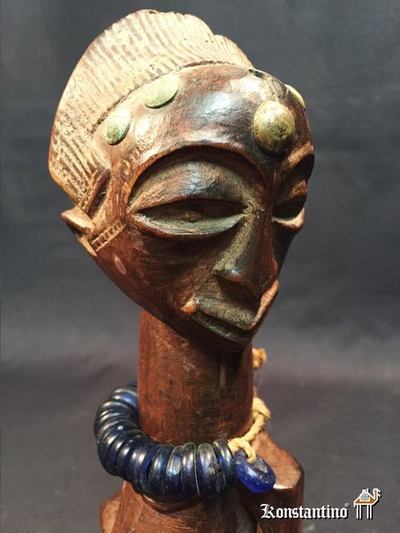 714-Afri  21x6   Fetiche en madera de la etnia Songye en la actual Congo
