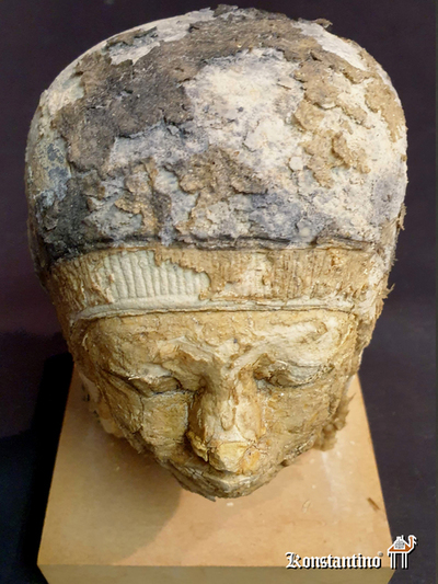 439-H Cabeza de faraón  Egipcio, 14x10 cms
