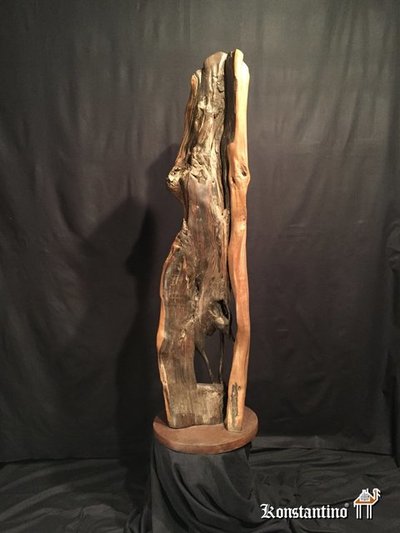 2224-C  Escultura de Jirafa en tronco de ébano auténtico  118x31 cms