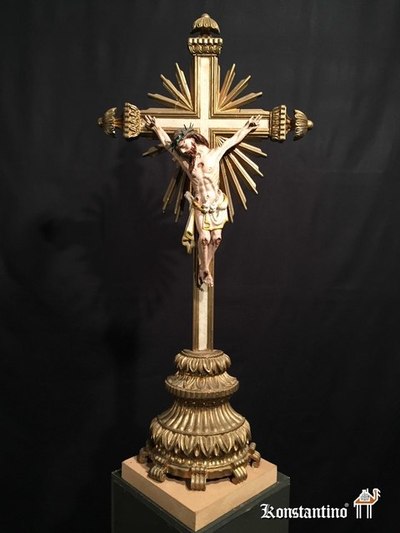 1851-C Crucifijo con Cristo portugues de mediados del XIX  80 cms