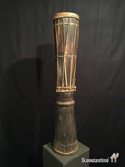 1355-Afri  Tambor de Madera de Borneo  88x17