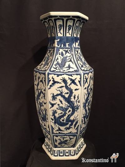 304-C  Jarrón Chino de porcelana   64 cms. Fin s.XIX a Prin s.XX