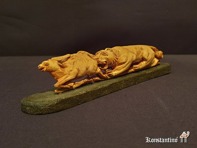 1899-C Figura De tigre cazando 16,5 cms