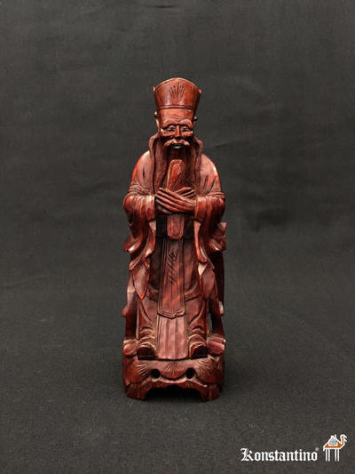 710-C Figura buda de madera. China 1ºs del S. XX. 26 cms. (VENDIDA)