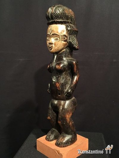 779-Afri  Figura femenina en madera de Gabón 35x8 cms
